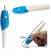 Engraver Pen - Abs Plastic And Stainless Steel Tip, 17x3 Cm, Blue And White | Adjustable Depth, Replaceable Tungsten Carbide Tip, Lightweight Ergonomic Design
