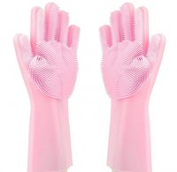 Silicon Hand Gloves - Silicone Material, 25cm Length, Pink Color, 2mm Thickness | Easy To Clean, Multifunctional, Non-slip Design, Heat Resistant To 120â°c