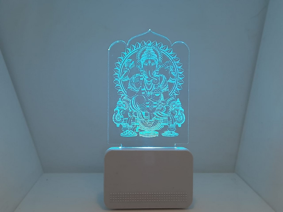Lord Ganesha 3D Illusion Acrylic LED Night Lamp