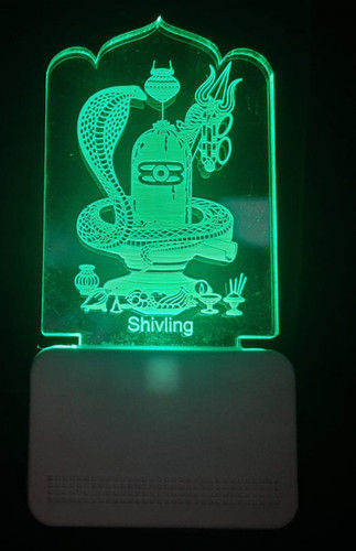 Soft Fiber Mop Cloth 3D Acrylic Shivling Car Night Lamp