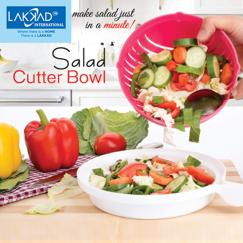 Plastic Fruit & Vegetable Salad Cutter Bowl