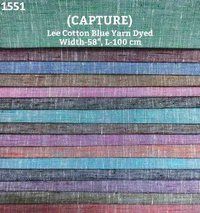 Capture Lee Cotton Blue Yarn Dyed Shirting Fabric - Mix Cotton, 58" Width, Plain Style, Summer Recommended, Shrink-resistant