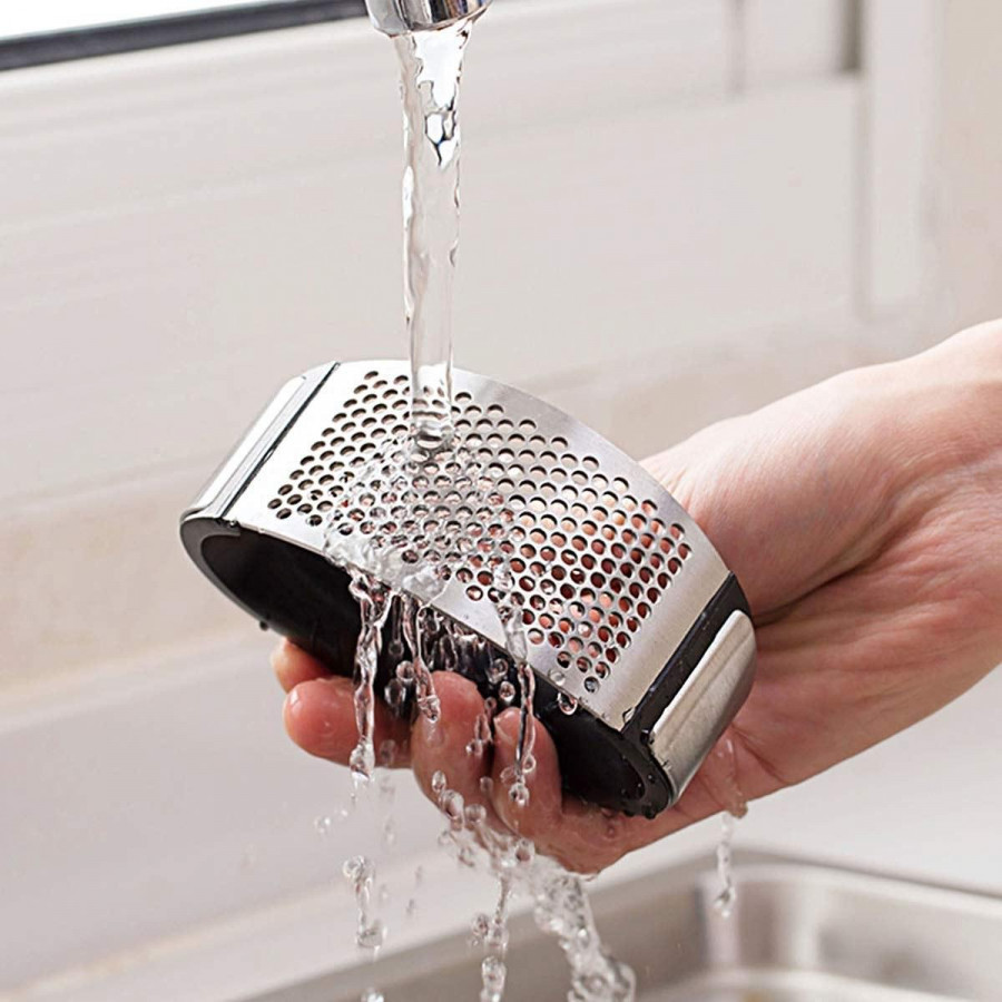 STEEL GARLIC PRESS WITH HANDLE