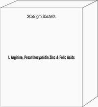L Arginine,  Proanthocyanidin Zinc & Folic Acids Sachet