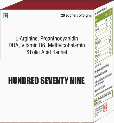 L Arginine, Proanthocyanidin, DHA, Vitamin B6, Methyl cobalamin & Folic Acid Sachet