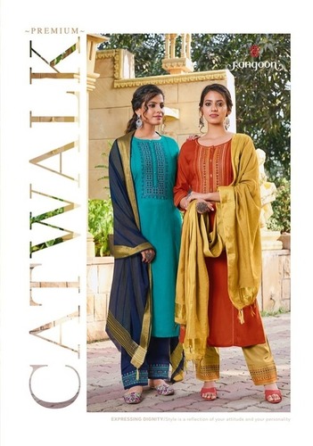Rangoon Catwalk Premium Rayon With Additional Work Readymade Suit Catalog
