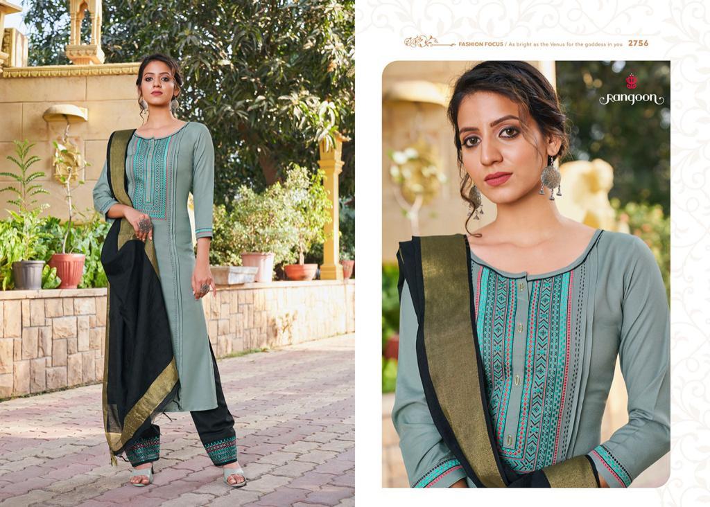 Rangoon Catwalk Premium Rayon With Additional Work Readymade Suit Catalog