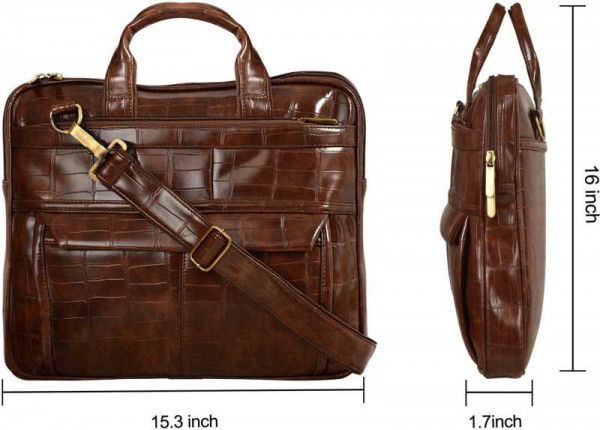 LEATHER LAPTOP BAG (BROWN)
