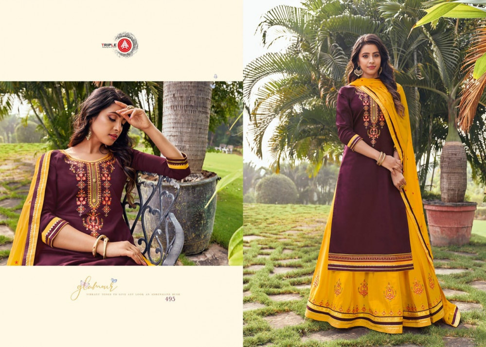 Triple A Kalyani Jam Silk Cotton Salwar Suits Catalog