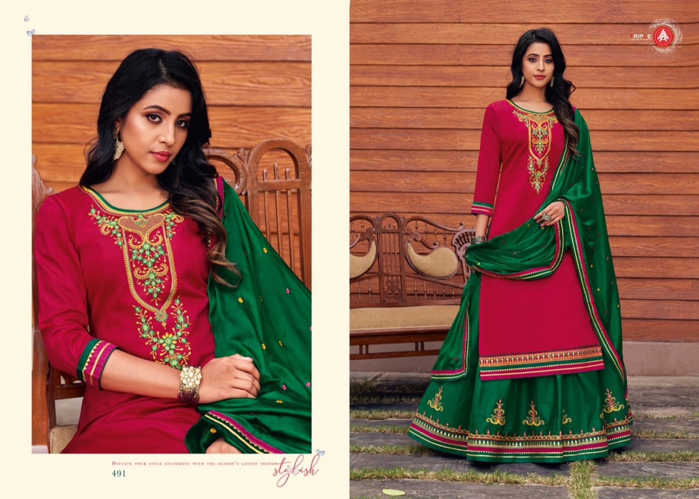 Triple A Kalyani Jam Silk Cotton Salwar Suits Catalog