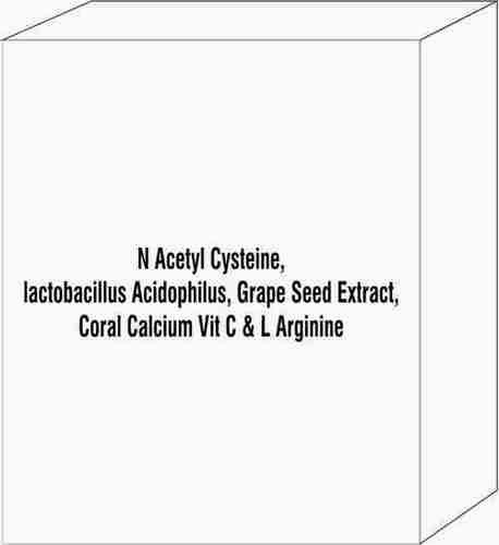 N Acetyl Cysteine, lactobacillus Acidophilus Grape Seed Extract, Coral Calcium Vit C & L Arginine