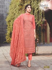 Manas Fab Schiffli Georgette With Work Readymade Suit Catalog