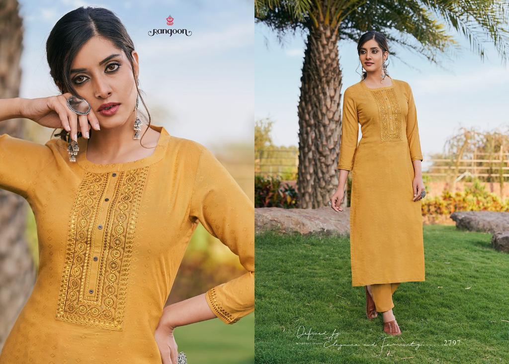 Rangoon Light Line Vol 6 Linen Silk Work Kurti Catalog
