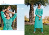 Rangoon Light Line Vol 6 Linen Silk Work Kurti Catalog