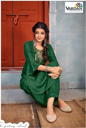 Vardan Designer Jhumka Vol 1 Rayon Kurti With Bottom Catalog