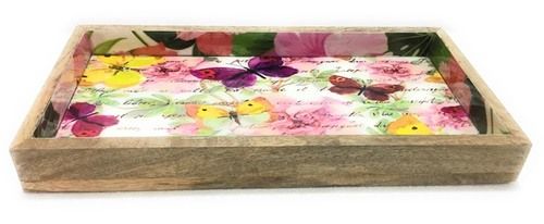 Hot Selling Multi Color Rectangle Flower Design Tray