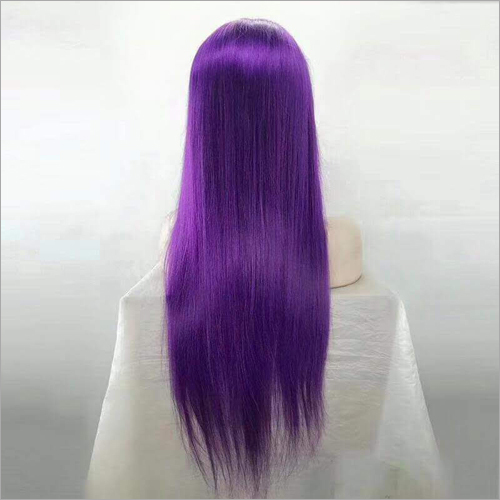 Purple Color Indian Remy Human Hair Lace Wig