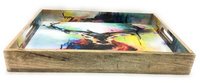 Cow Design Mango Wood Tray