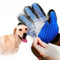 Dog Cleaner Gloves - Silicone Rubber, Universal Fit, Blue | Raised Bristle Design, Washable, Waterproof, Dishwasher Safe
