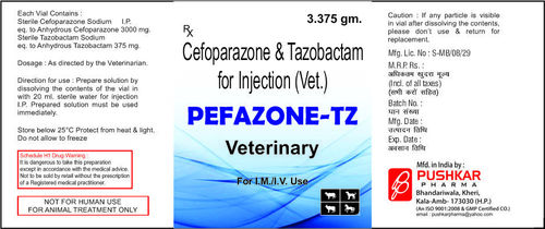 Cefoparazone Tazobactam For Injection (Vet.)