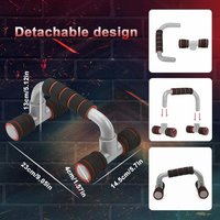 Push Up Stand For Men - Plastic & Steel, 8.66" X 5.51" X 4.72", Black & Silver | Anti-slip Foam Handles, Ergonomic, Portable, 150kg Load Capacity