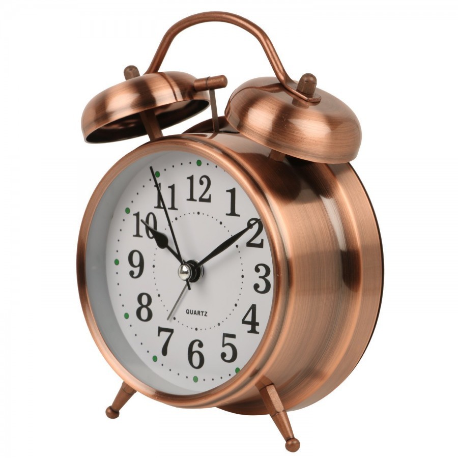 LARGE SIZE TWIN BELL GOLDEN CLOCK