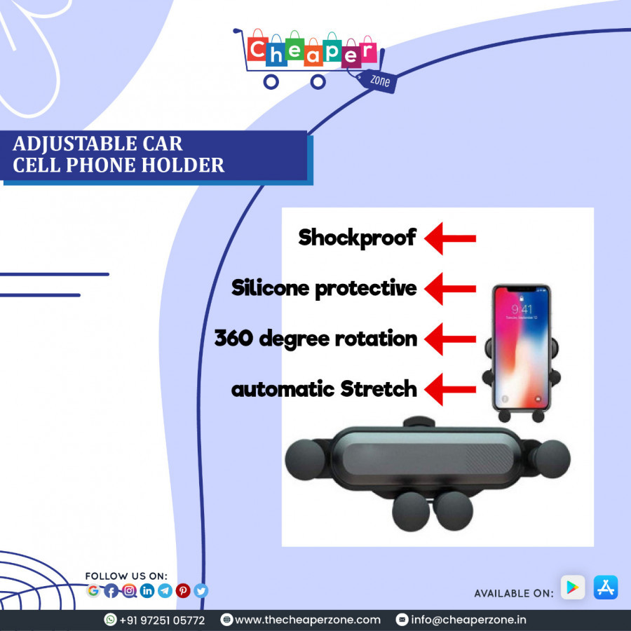 ADJUSTABLE CAR CELL MOBILE PHONE HOLDER