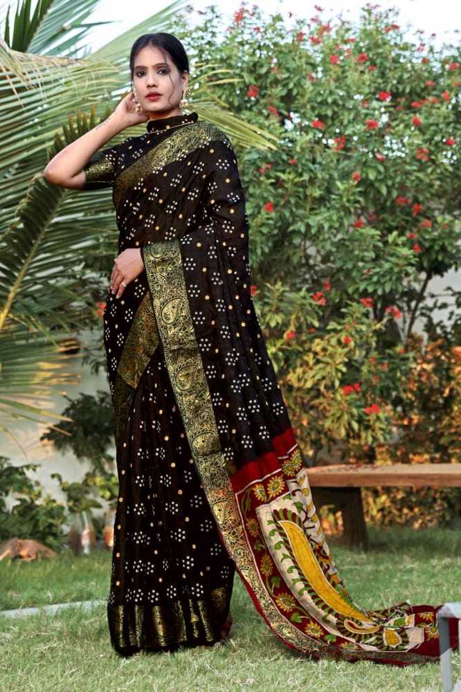 Buy Luna Rai Bandhej Zari Pallu Gajji Silk Saree Online in India - Etsy