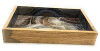 Stylish Mango Wood Tray With Meena