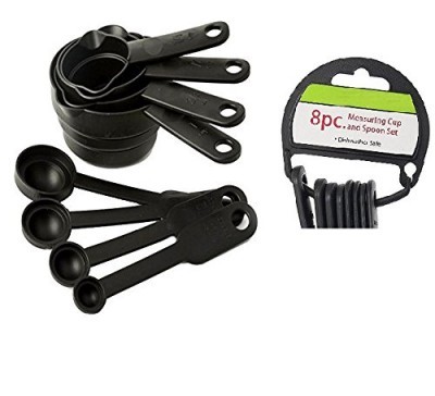 8 Pcs Black Spoon Set