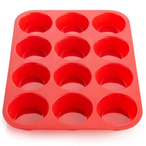 Red 12 Cup Silicon Muffin & Cake Mould