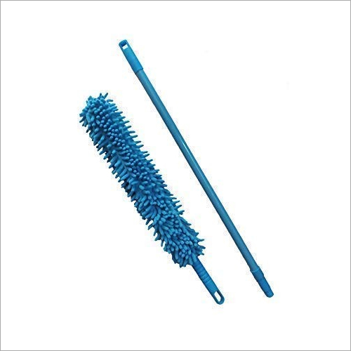 Fan Mop - Plastic Microfiber, 10x25cm, Blue, Telescopic 120cm Handle, Lightweight Washable Head, Ergonomic