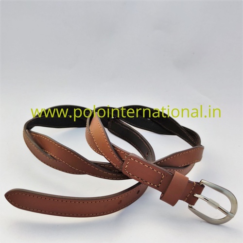 Zinc Full Grain Braided Brown Leather Belt For Women.