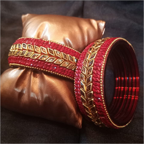 Red Glass Bangle - 8 Piece Set Round Shape Vibrant Red Color | Fashion Jewelry for Women Perfect for Anniversary Engagement Party and Wedding