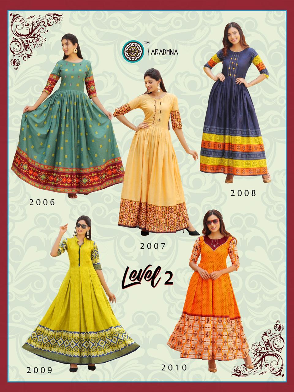 Aradhna Fashion Level Vol 2 Heavy Cotton Long Kurti Catalog