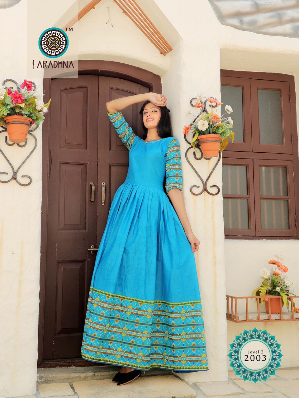 Aradhna Fashion Level Vol 2 Heavy Cotton Long Kurti Catalog