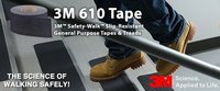 3m Safety Walk 610, - Black Color, General Purpose Tape For Light To Heavy Shoe Traffic, 2 in x 60 ft