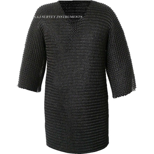 Butted Chainmail Shirt ~ Renaissance Haubergeon Black Chain Mail Armor ~ Collectible Medieval Gift