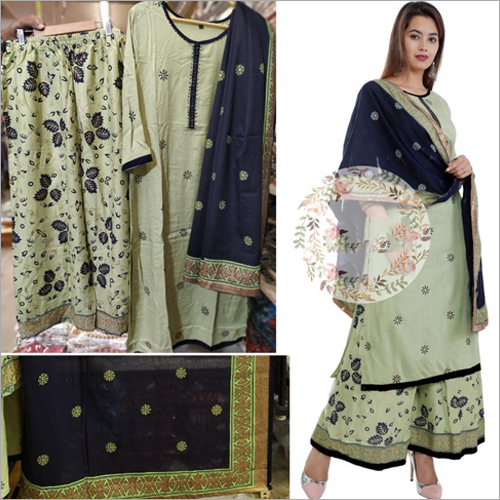 Indian Ladies Designer Print Kurti With Palazzo