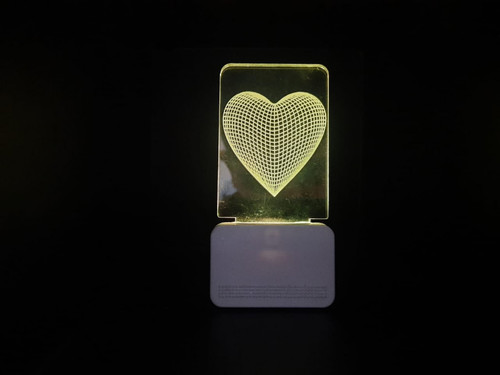 3D ACRYLIC HEART SHAPE NIGHT LAMP