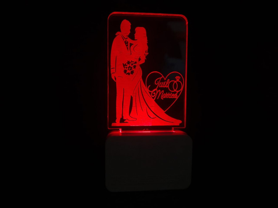 3D ACRYLIC JUST MARRIED COUPLE NIGHT LAMP