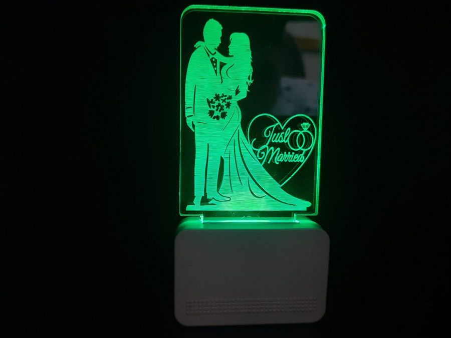 3D ACRYLIC JUST MARRIED COUPLE NIGHT LAMP
