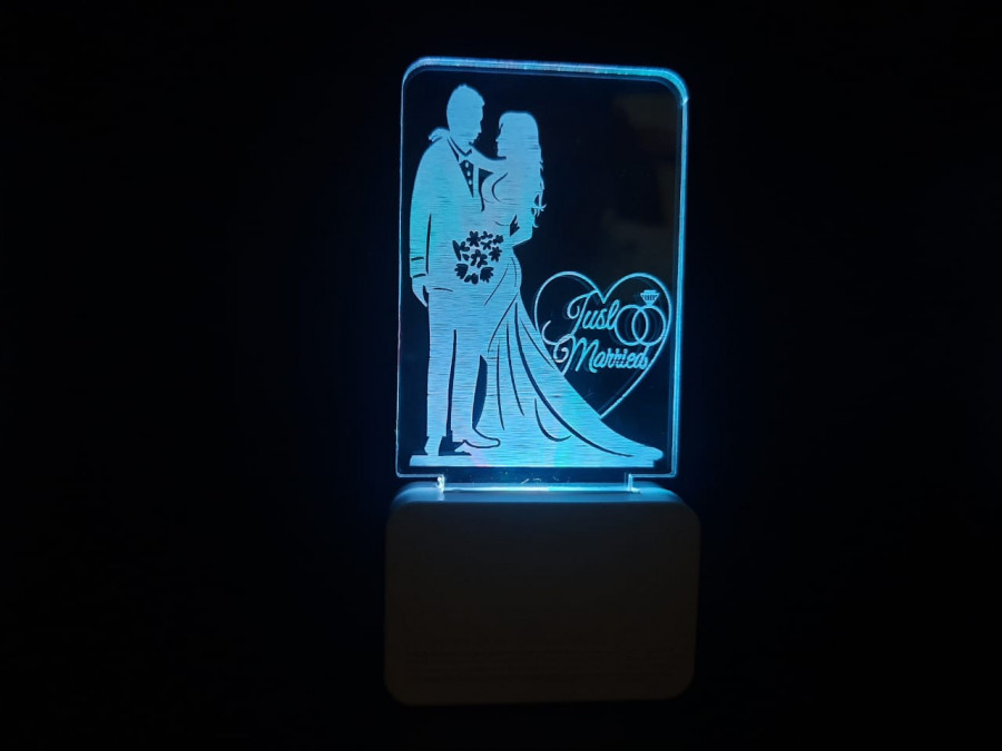 3D ACRYLIC JUST MARRIED COUPLE NIGHT LAMP