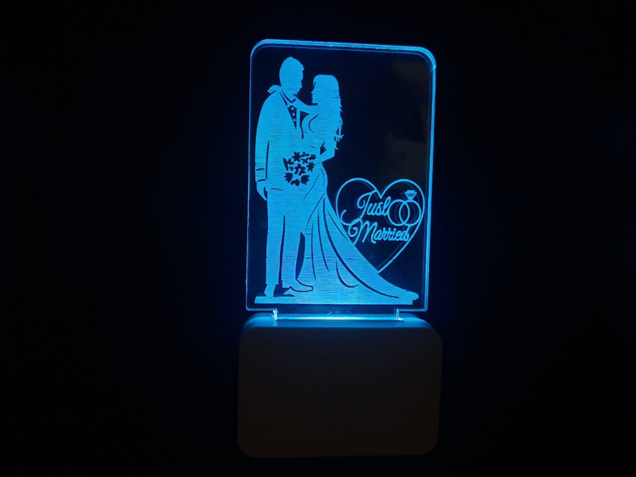 3D ACRYLIC JUST MARRIED COUPLE NIGHT LAMP