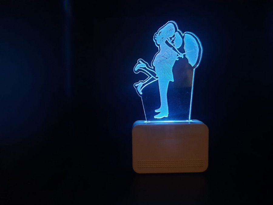 3D ACRYLIC LOVE COUPLE WITH UMBRELLA NIGHT LAMP