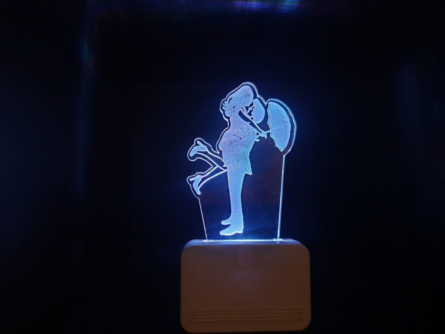 3D ACRYLIC LOVE COUPLE WITH UMBRELLA NIGHT LAMP