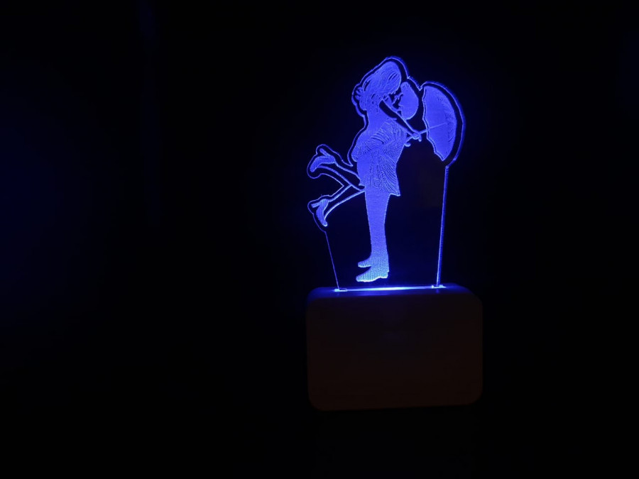 3D ACRYLIC LOVE COUPLE WITH UMBRELLA NIGHT LAMP