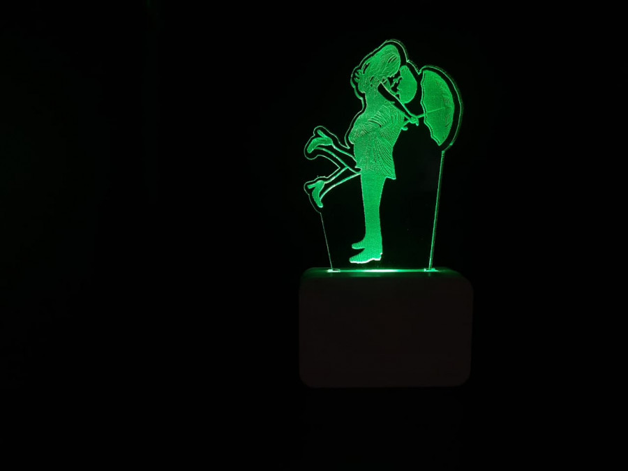 3D ACRYLIC LOVE COUPLE WITH UMBRELLA NIGHT LAMP