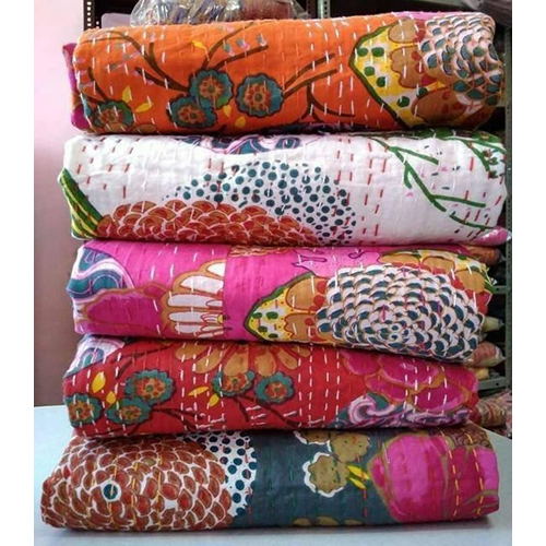 Kantha Quilt Home Made with Hand Stitched
