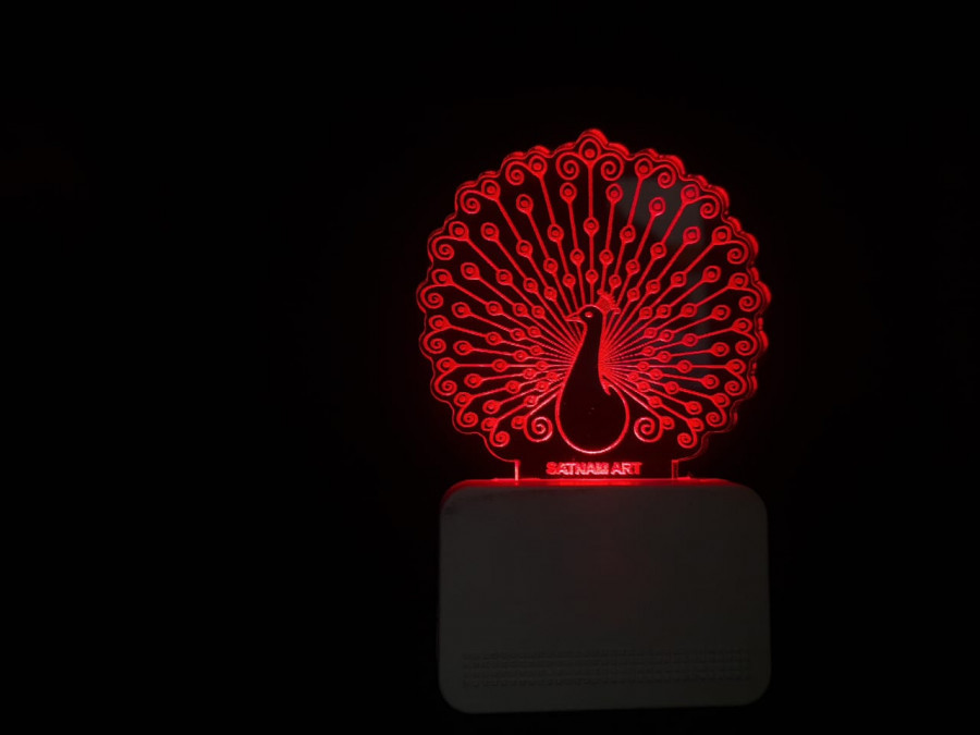 3D ACRYLIC PEACOCK NIGHT LAMP
